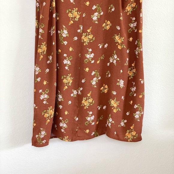 Reformation Ventura Slip Sundress Floral Mini Cami Dress Caramel Floret Large - Picture 9 of 13